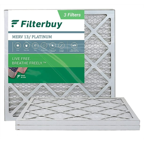 Platinum Pack of 4 Filters 25x25x1 FilterBuy 25x25x1 MERV 13 Pleated AC Furnace Air Filter, Platinum Pack of 4 Filters 25x25x1 FilterBuy 25x25x1 MERV 13 Pleated AC Furnace Air Filter,